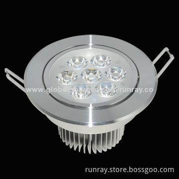 7W LED Ceiling Lights, AC 85V-265V, Epistar/Bridgelux Chip 90-110lm/W 72H Aging Time ISO9001 Factory